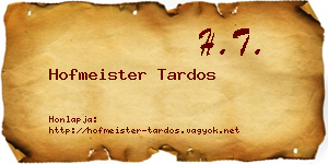 Hofmeister Tardos névjegykártya